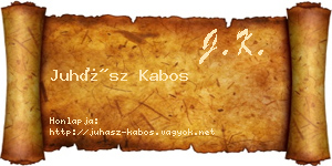 Juhász Kabos névjegykártya